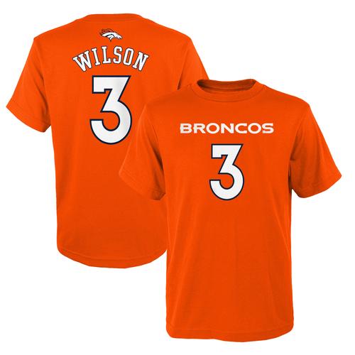 Denver Broncos Mainliner-T-Shirt mit Spielernamen und -nummer von Russell Wilson, Orange