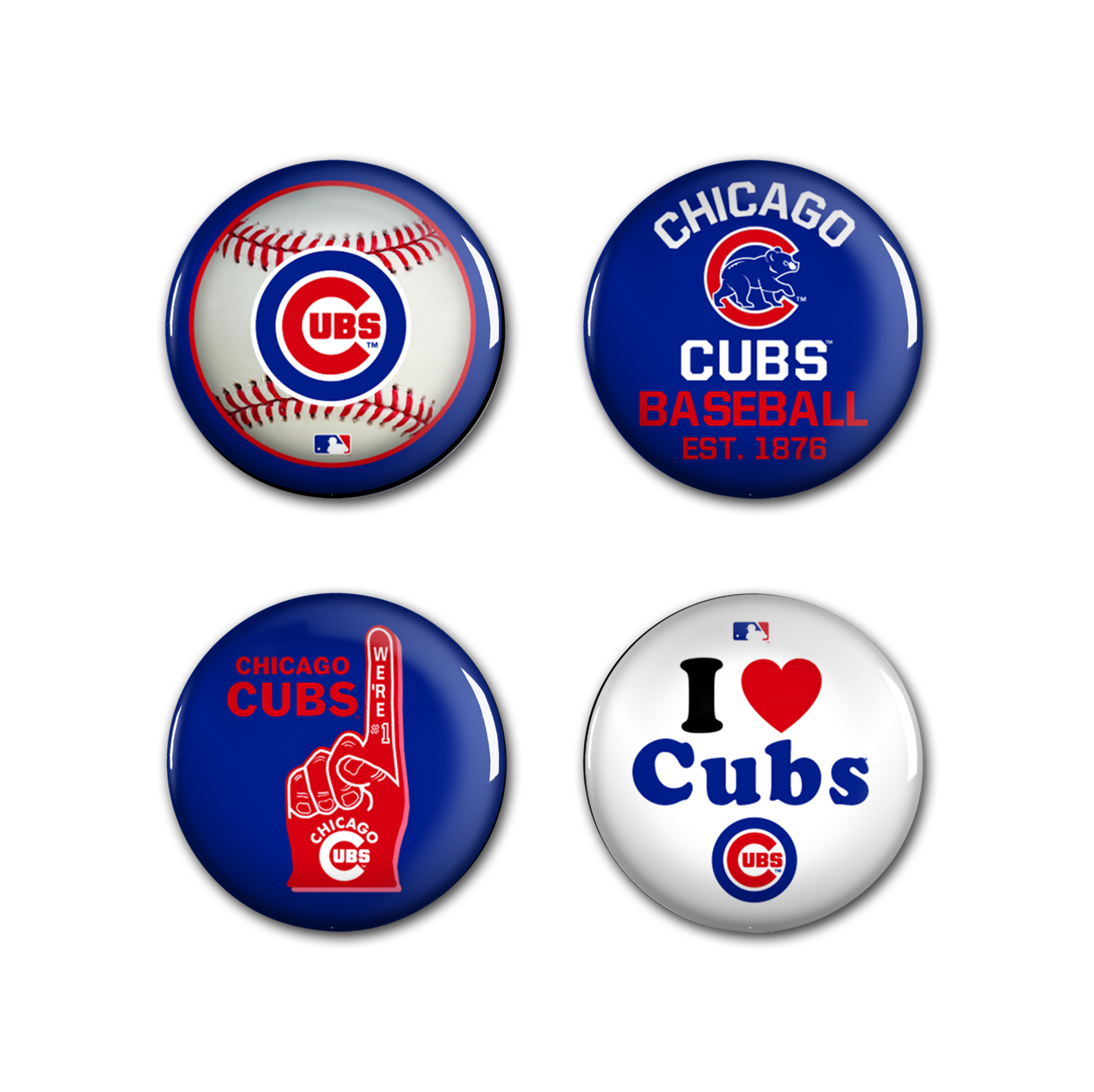 Chicago Cubs 4pk Button-Abzeichen-Set Image