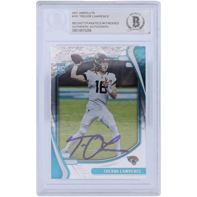 Trevor Lawrence Jacksonville Jaguars signierte 2021 Panini Absolute #101 Beckett Fanatics bezeugte authentifizierte Rookie-Karte Image