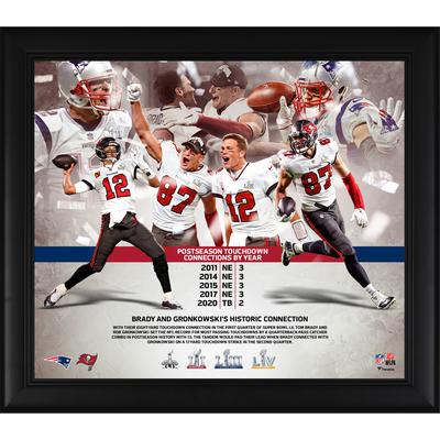 Tom Brady & Rob Gronkowski Tampa Bay Buccaneers gerahmt 15" x 17" NFL Playoffs Passing Connection Touchdown Rekord Collage Image