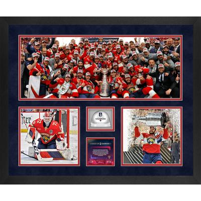 Florida Panthers 2024 Stanley Cup Champions Gerahmte 20'' x 24'' 3-Foto-Collage mit beim Spiel verwendetem Eis - Limitierte Auflage von 2024 Image