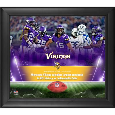 Minnesota Vikings, gerahmt, 15 x 17 Zoll, größtes Comeback in der NFL-Geschichte, Collage Image
