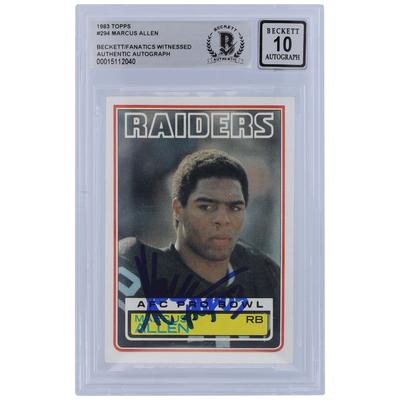 Marcus Allen Los Angeles Raiders signierte 1983 Topps #294 Beckett Fanatics bezeugte authentifizierte 10 Rookie-Karte mit "HOF 03"-Inschrift Image