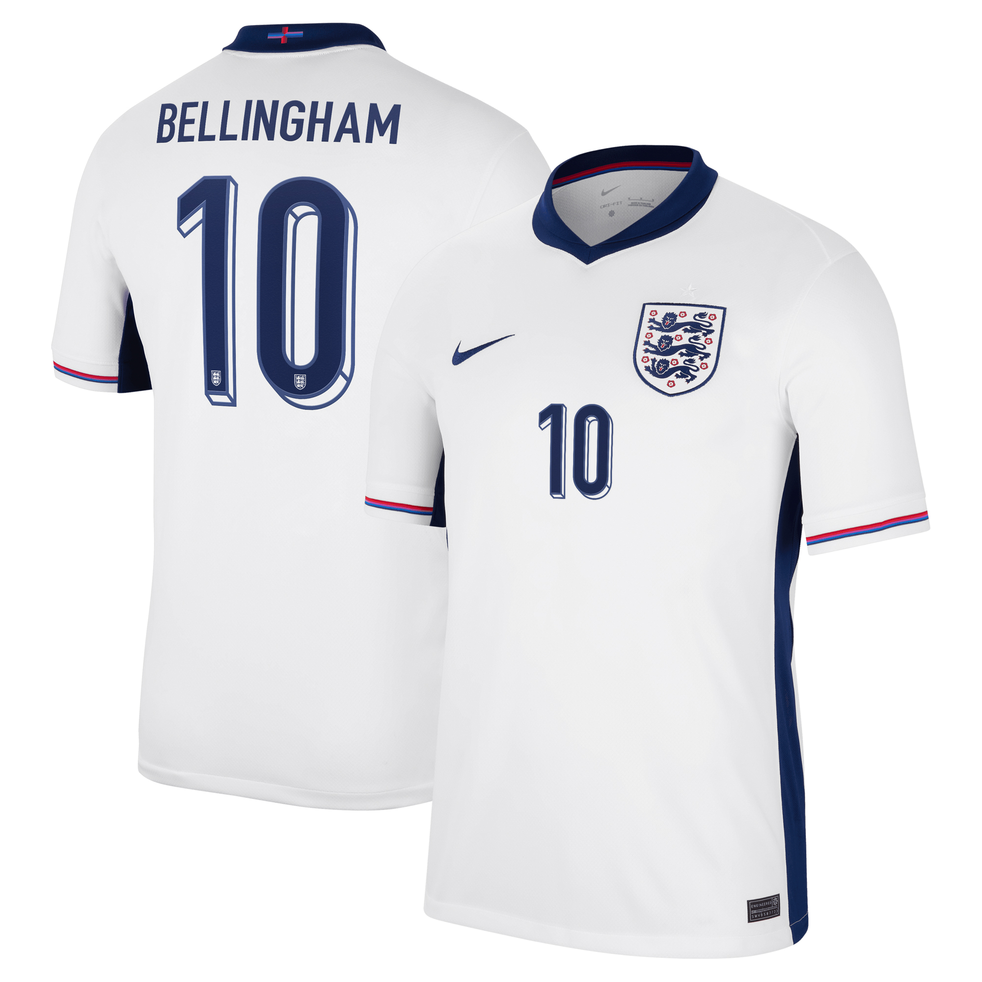 England Nike Stadium Heimtrikot 2024 mit Aufdruck Bellingham 10 Image