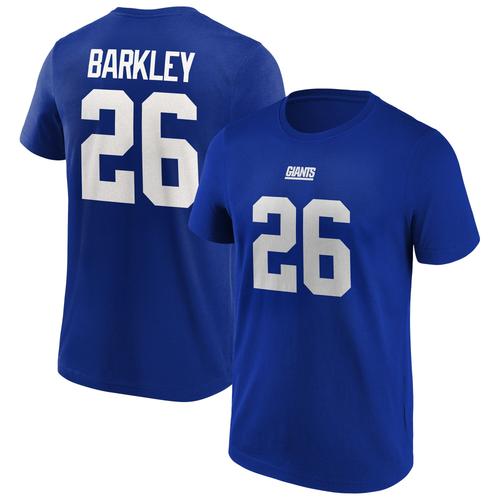 New York Giants Home Name & Nummer T-Shirt - Saquon Barkley - Herren