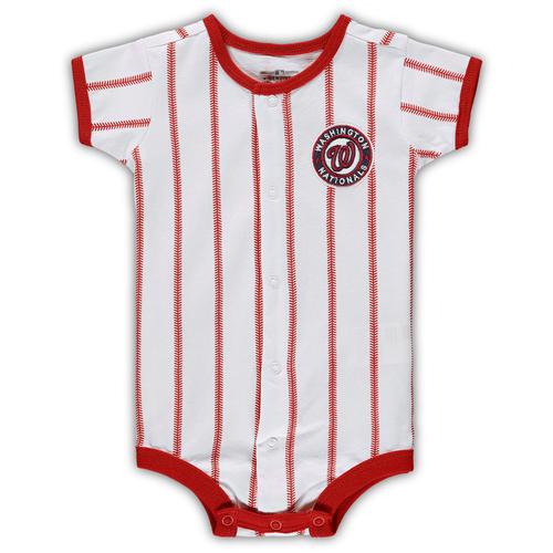 Weißer/roter Power Hitter-Kurzarm-Bodysuit für Neugeborene mit Washington Nationals