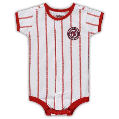 Weißer/roter Power Hitter-Kurzarm-Bodysuit für Neugeborene mit Washington Nationals Image