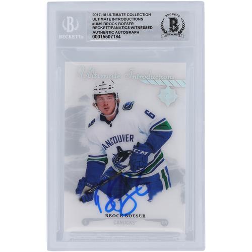 Brock Boeser Vancouver Canucks signierte 2017-18 Upper Deck Ultimate Collection Ultimate Introductions #UI-39 Beckett Fanatics bezeugte authentifizierte 10 Rookie-Karte