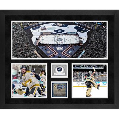 Vegas Golden Knights vs. Seattle Kraken 2024 NHL Winter Classic, gerahmte 20 x 24 Zoll große Collage aus drei Fotos mit beim Spiel verwendetem Eis – limitierte Auflage von 500 Image
