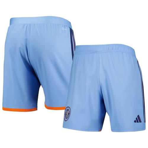 Hellblaue adidas New York City FC 2023 Home AEROREADY Authentic Shorts für Herren