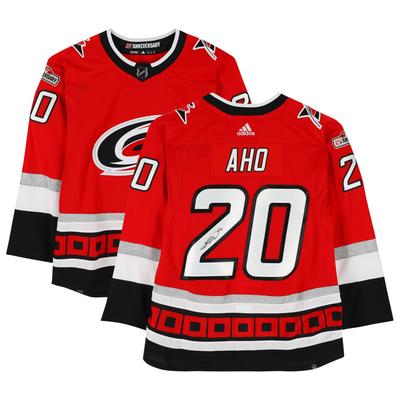 Sebastian Aho Carolina Hurricanes signiertes rotes alternatives authentisches Adidas-Trikot zur 25. Jubiläumssaison Image
