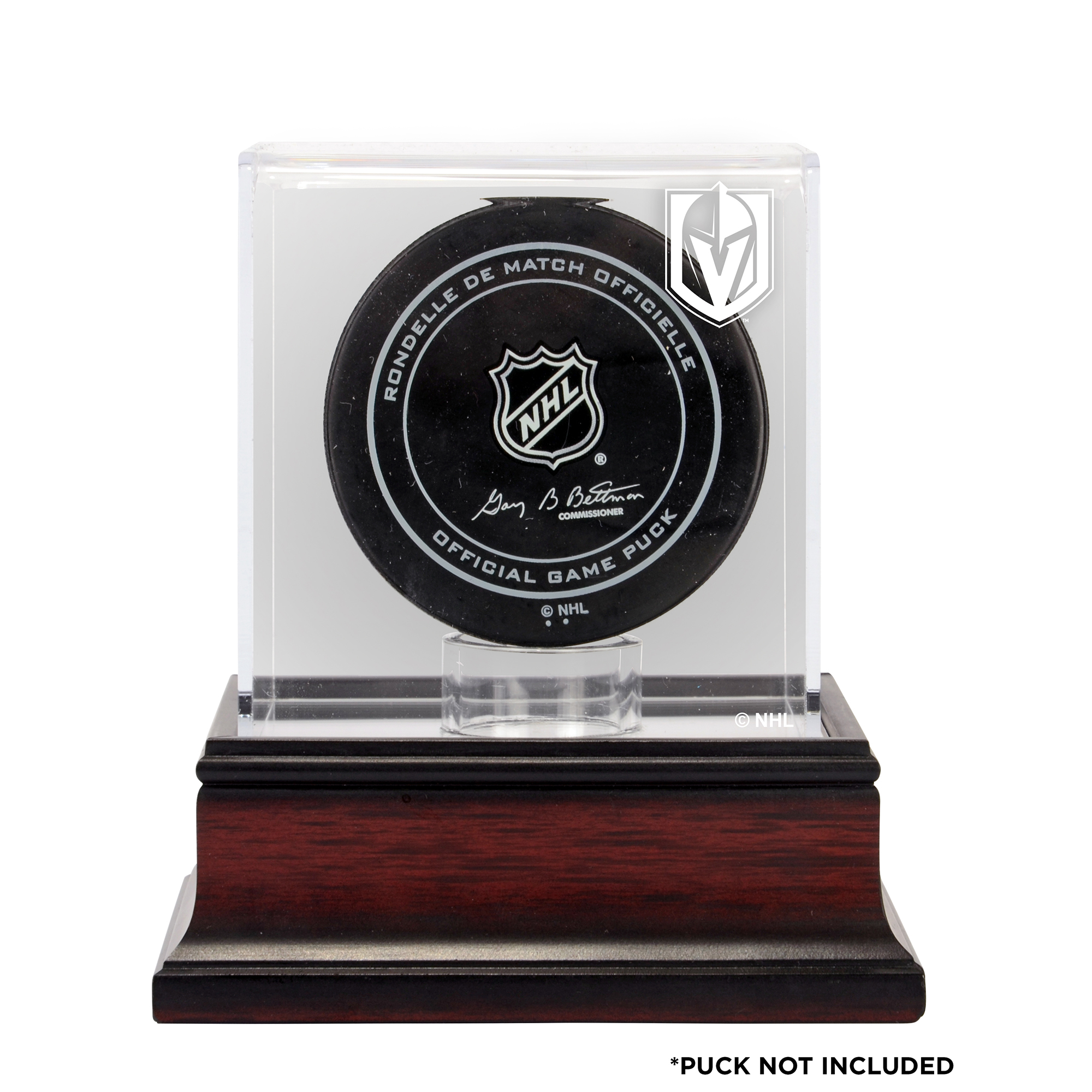 Vegas Golden Knights Mahagoni Hockey Puck Logo Vitrine Image