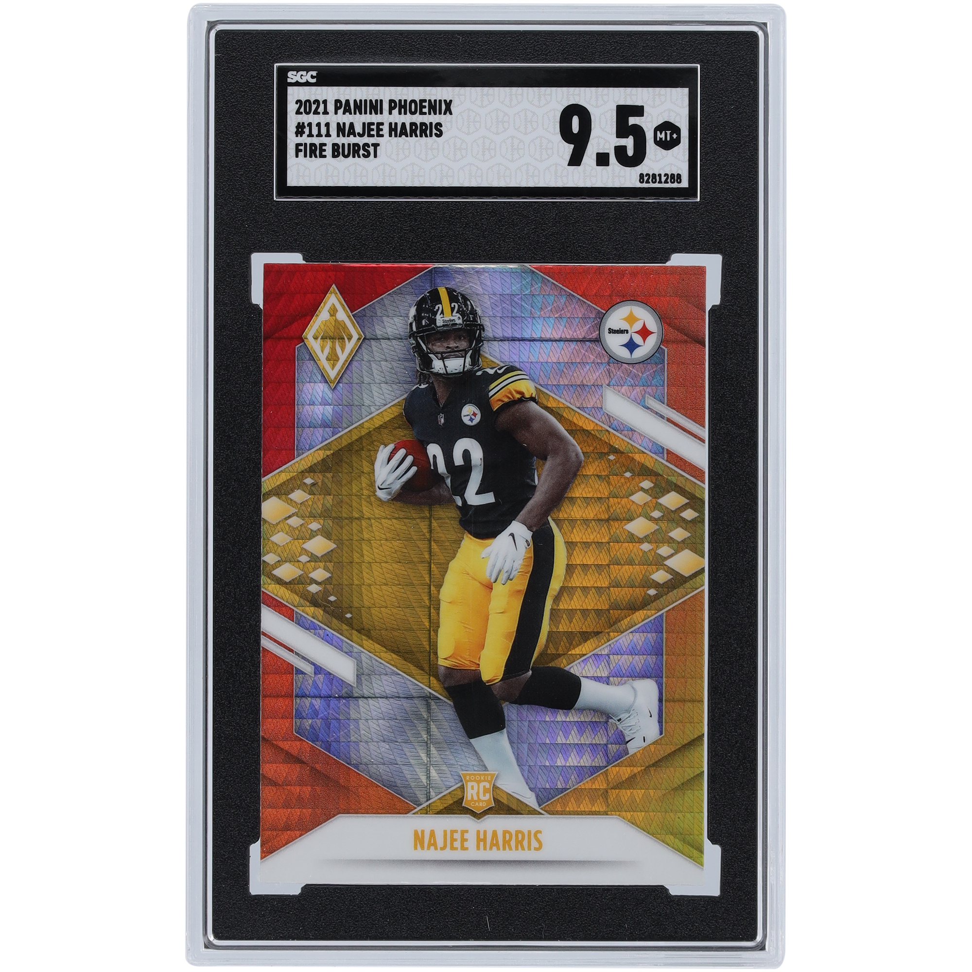 Najee Harris Pittsburgh Steelers 2021 Panini Phoenix Fire Burst #111 SGC Authentifizierte 9.5 Rookie-Karte Image
