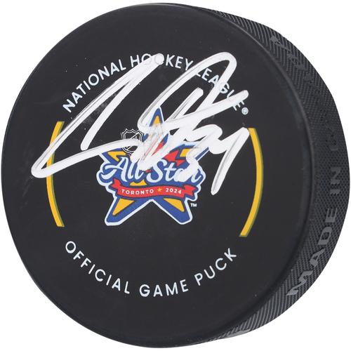 Von Auston Matthews signierter offizieller Spielpuck für das NHL All-Star Game 2024 der Toronto Maple Leafs