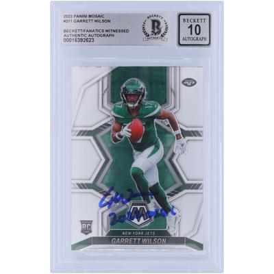 Garrett Wilson New York Jets signierte 2022 Panini Mosaic #311 Beckett Fanatics bezeugte authentifizierte 10 Rookie-Karte mit "2022 OROY"-Aufschrift Image