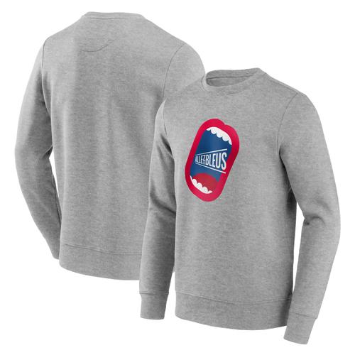 Paris 2024 Allez Les Bleus Mund Grafik-Rundhals-Sweatshirt – Grau