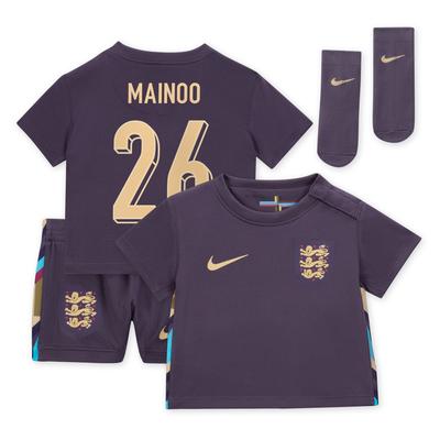 England Nike Away Stadium Mini Kit 2024 – Baby mit Aufdruck Mainoo 26 Image