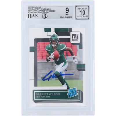 Garrett Wilson New York Jets signierte 2022 Panini Donruss bewertet Rookie #306 Beckett Fanatics bezeugt authentifizierte 9/10 Rookie-Karte Image