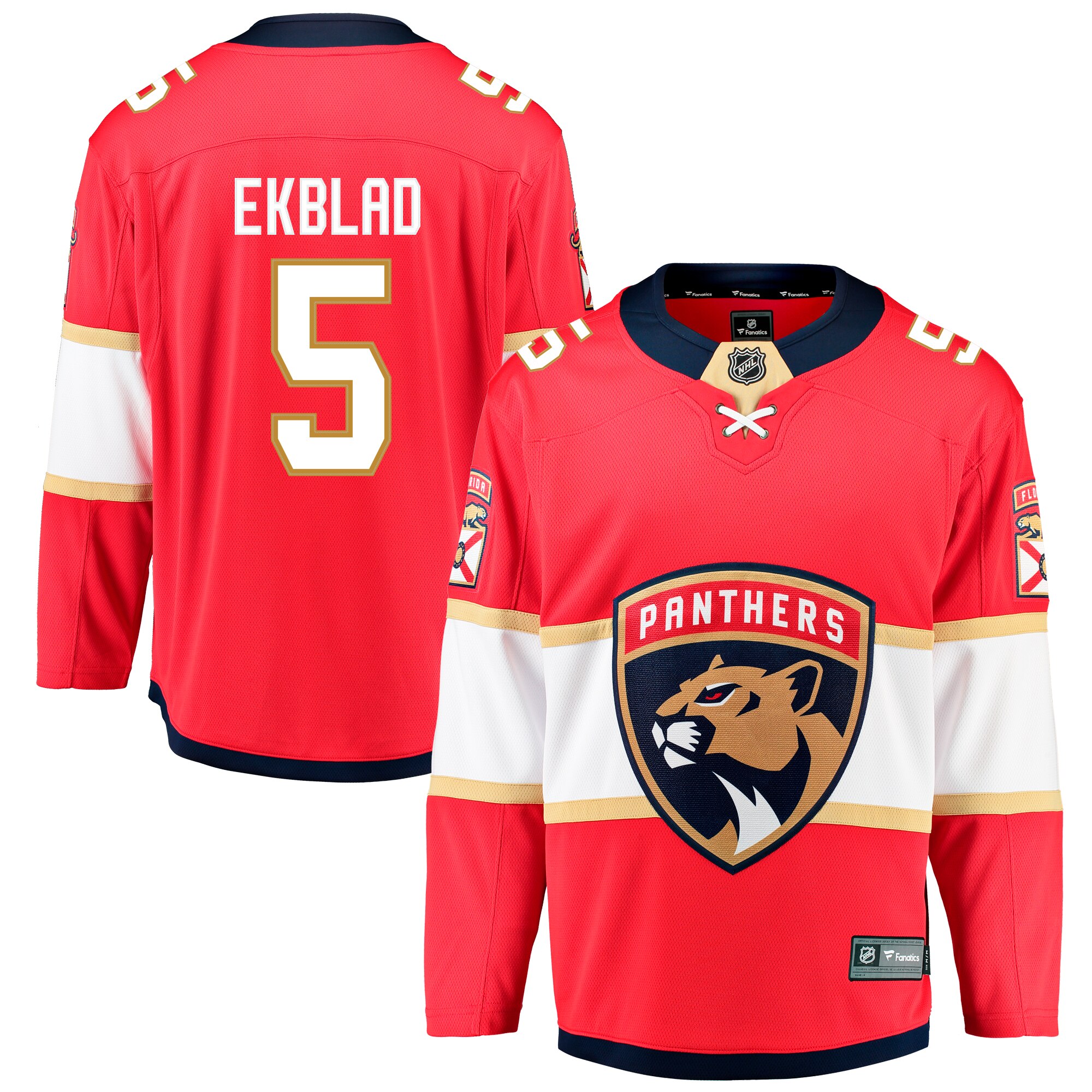 Florida Panthers Fanatics Branded Home Breakaway Jersey - Aaron Ekblad - Mens Image