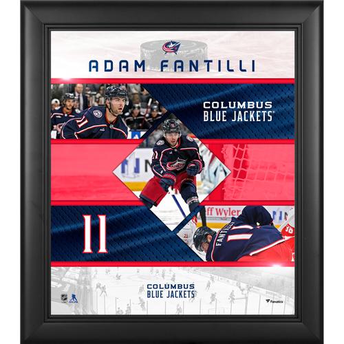 Adam Fantilli Columbus Blue Jackets Gerahmte Collage mit genähten Sternen, 15 x 17 Zoll