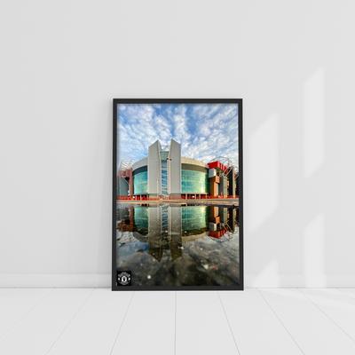 Manchester United Old Trafford Reflection Gerahmter Druck – A3 Image