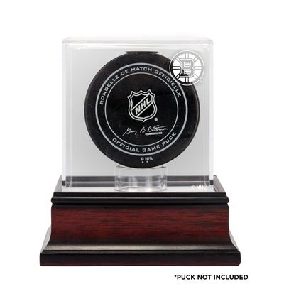 Boston Bruins Mahagoni Hockey Puck Logo Vitrine Image