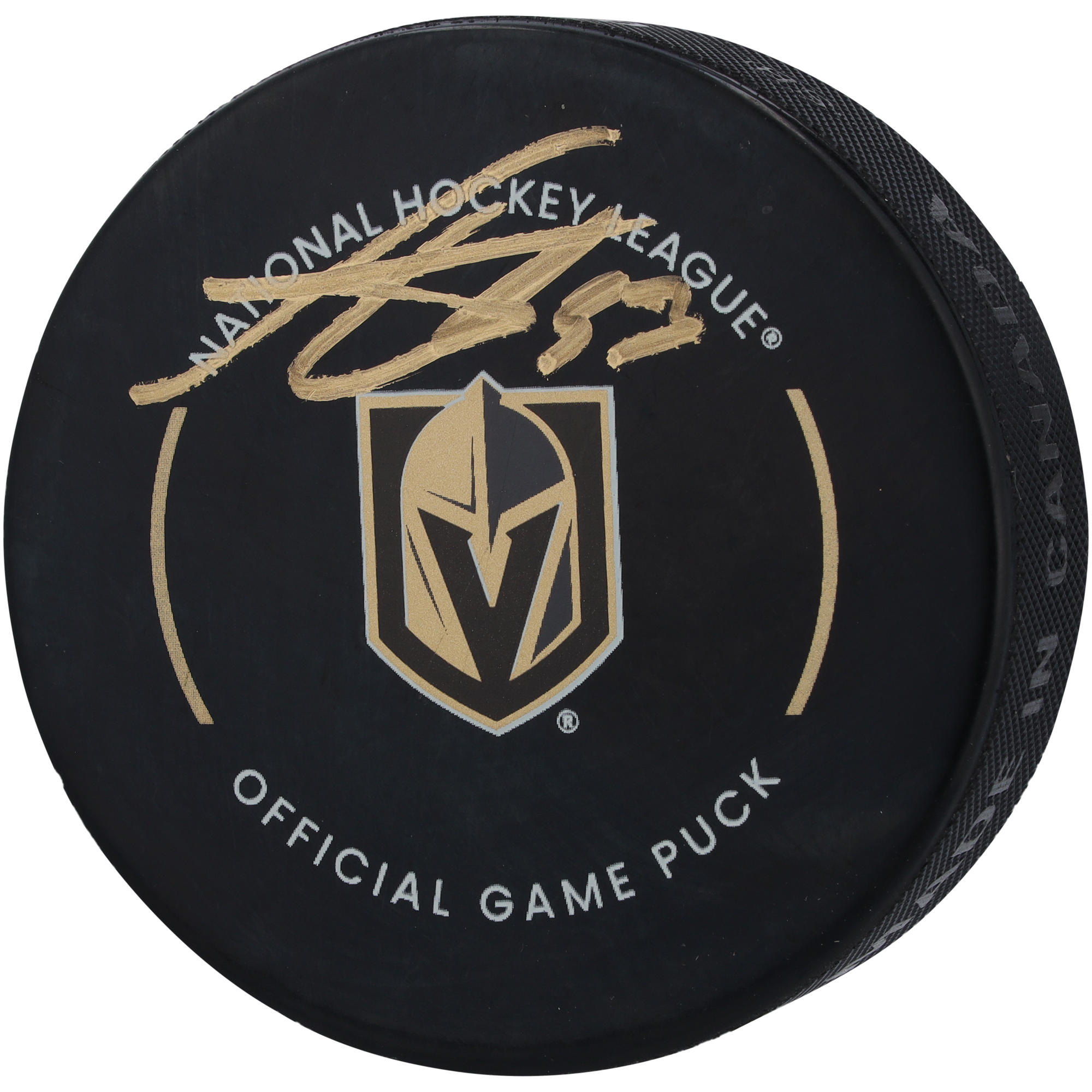 Adin Hill Vegas Golden Knights Autogramm-Puck, offizieller Spielpuck Image