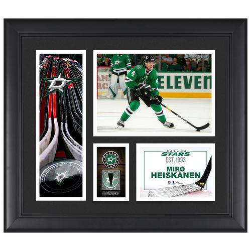 Miro Heiskanen Dallas Stars, gerahmte 15 x 17 Zoll große Spielercollage mit einem Stück eines beim Spiel verwendeten Pucks