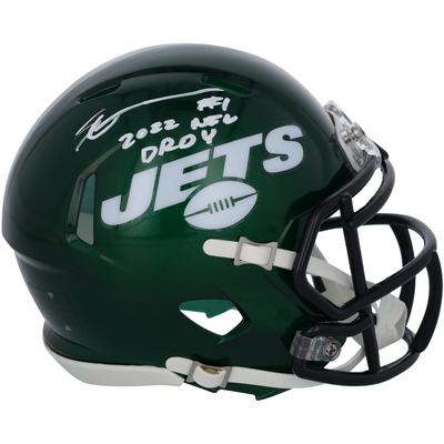 Ahmad Sauce Gardner New York Jets signierter Speed Mini-Helm mit „2022 NFL DROY“-Aufschrift Image