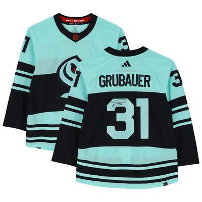 Philipp Grubauer Seattle Kraken Signiertes 2022-23 Reverse Retro Adidas Authentic Trikot Image