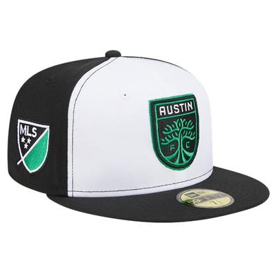 Weiß/Schwarze New Era Austin FC 2024 Kick Off Collection 59FIFTY Fitted Hat für Herren Image