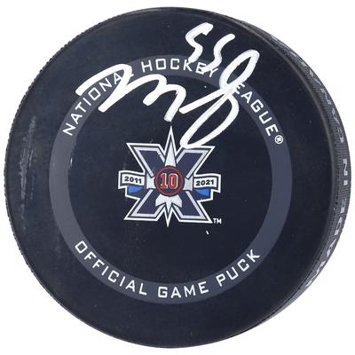 Von Mark Scheifele signierter offizieller Spielpuck der Winnipeg Jets zum 10. Jubiläum Image