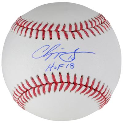 Chipper Jones Atlanta Braves signierter Baseball mit „HOF 18“-Aufschrift Image