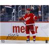 Alex DeBrincat Detroit Red Wings Autographed 16"" x 20"" Jersey Celebrating Photograph