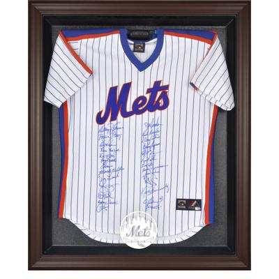 Vitrine mit Logo-Trikot der New York Mets in Braun mit Rahmen