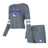 Women's Concepts Sport Gray New York Rangers Meadow Long Sleeve T-Shirt & Shorts Sleep Set