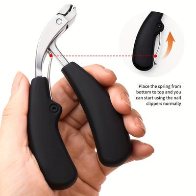 TEMU Stainless Steel Nail Clippers With Curved Blades, Portable Toenail Clippers, Manicure Tool For Thick Nails Image