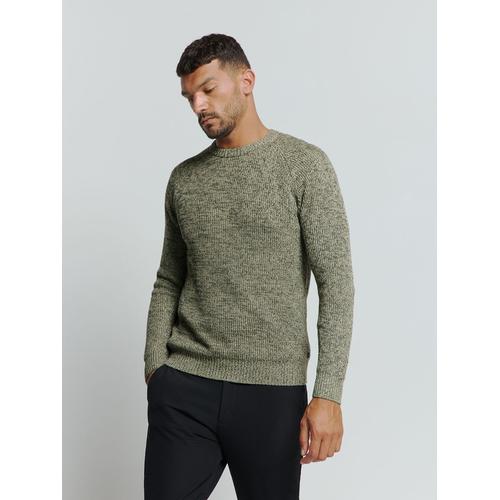 Rundhalspullover NO EXCESS ""No Excess Farbiger Rippenpullover"" Gr. S, grau Herren Pullover