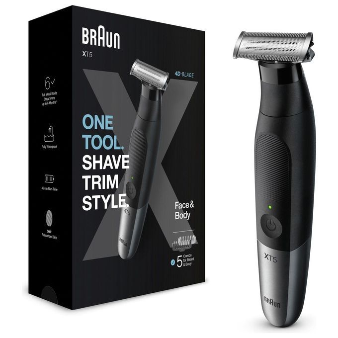 Braun Series XT5 Regolabarba Uomo, Rasoio Elettrico Barba, Kit Depilaz