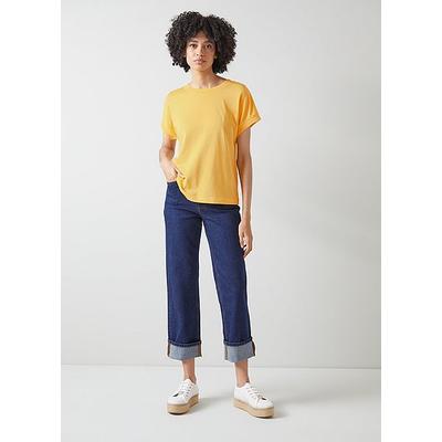 Josie Yellow Modal-Cotton T-Shirt Amber Yellow, Amber Yellow