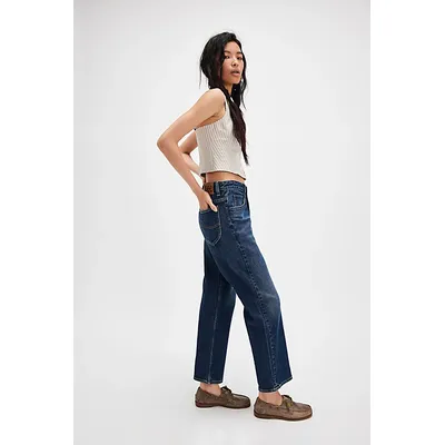 Lee Rider Classic Straight Jeans at Free People in Hyper Dark, Size: 30