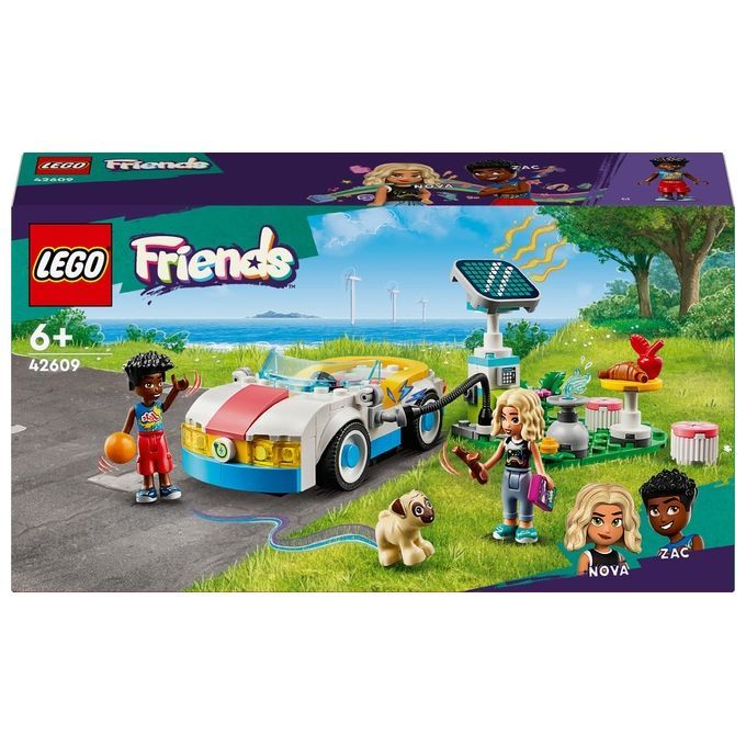 LEGO Friends 42609 Auto Elettrica e Caricabatterie, Giochi per Bambini