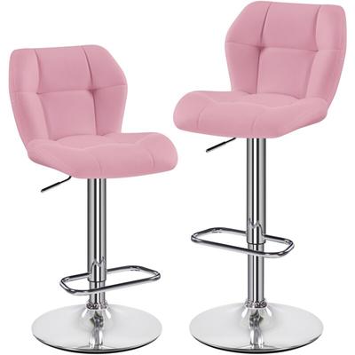 Barhocker 2er Set Höhenverstellbar 360°Drehbar Barstühle Küchenstühle mit Rückenlehne und Image