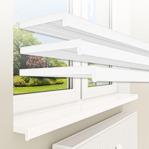 HEXIM Fensterbank bis 3 Meter Fensterbrett weiß matt glanz Kunststoff PVC innen DIN EN 13501-1: