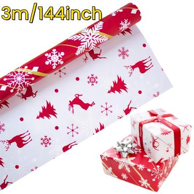 TEMU Christmas & Double- - 17" X 145" Roll , For Presents & , /red