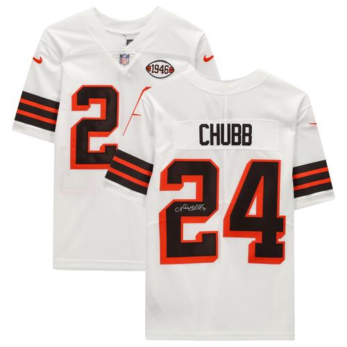 Nick Chubb – Weißes, signiertes Cleveland Browns-Alternative-Limited-Trikot von Nike