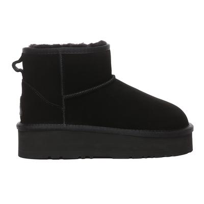 EVER AU Damen Leder Plateau Kurzstiefel - Dusky