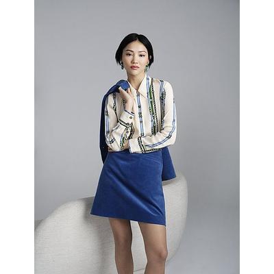 Hardy Cream Belt Print Viscose-Silk Blend Shirt Multi, Multi