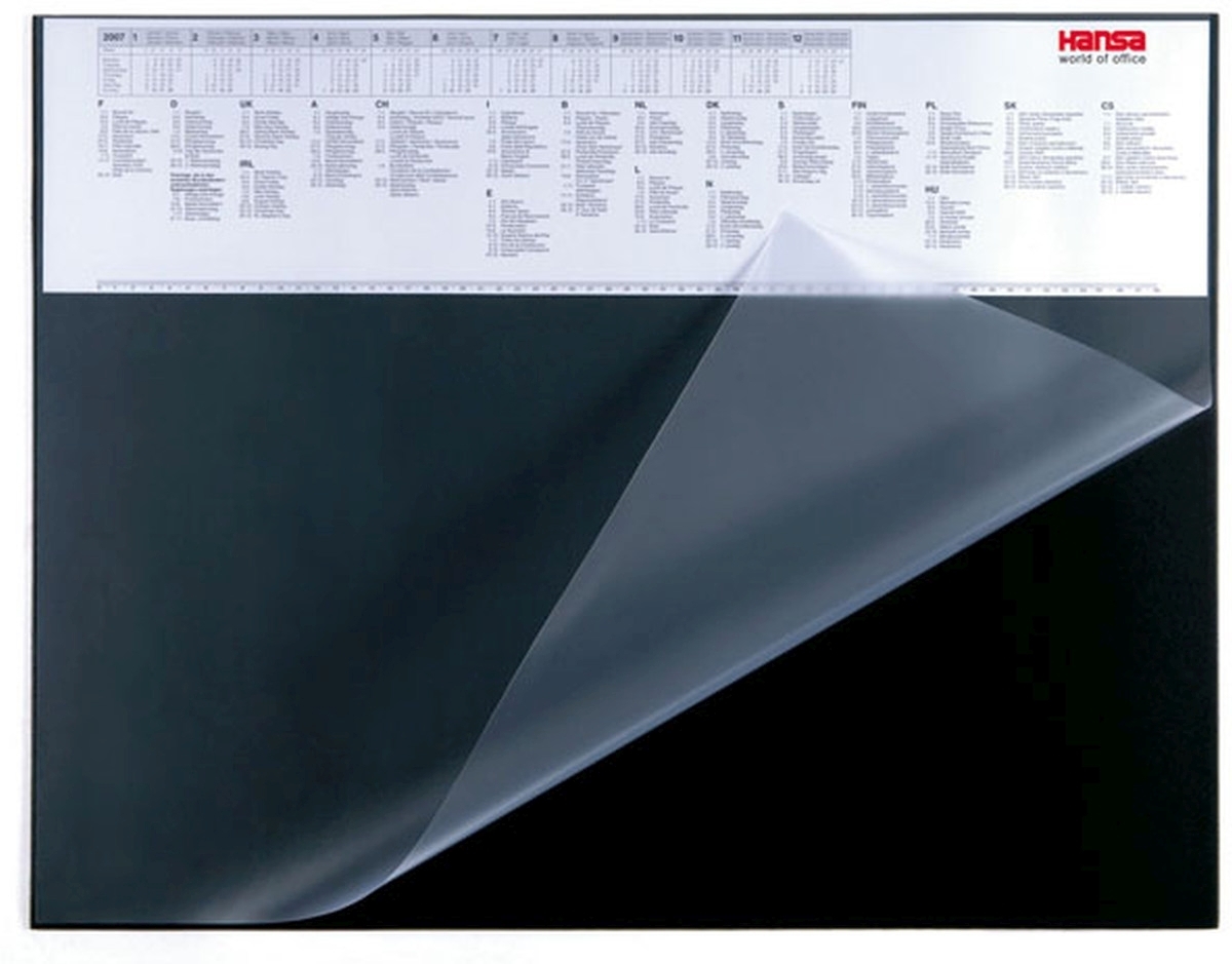 Hansa Schreibunterlage CalendarPad mit Kalenderstreifen 65x 50cm schwarz Image