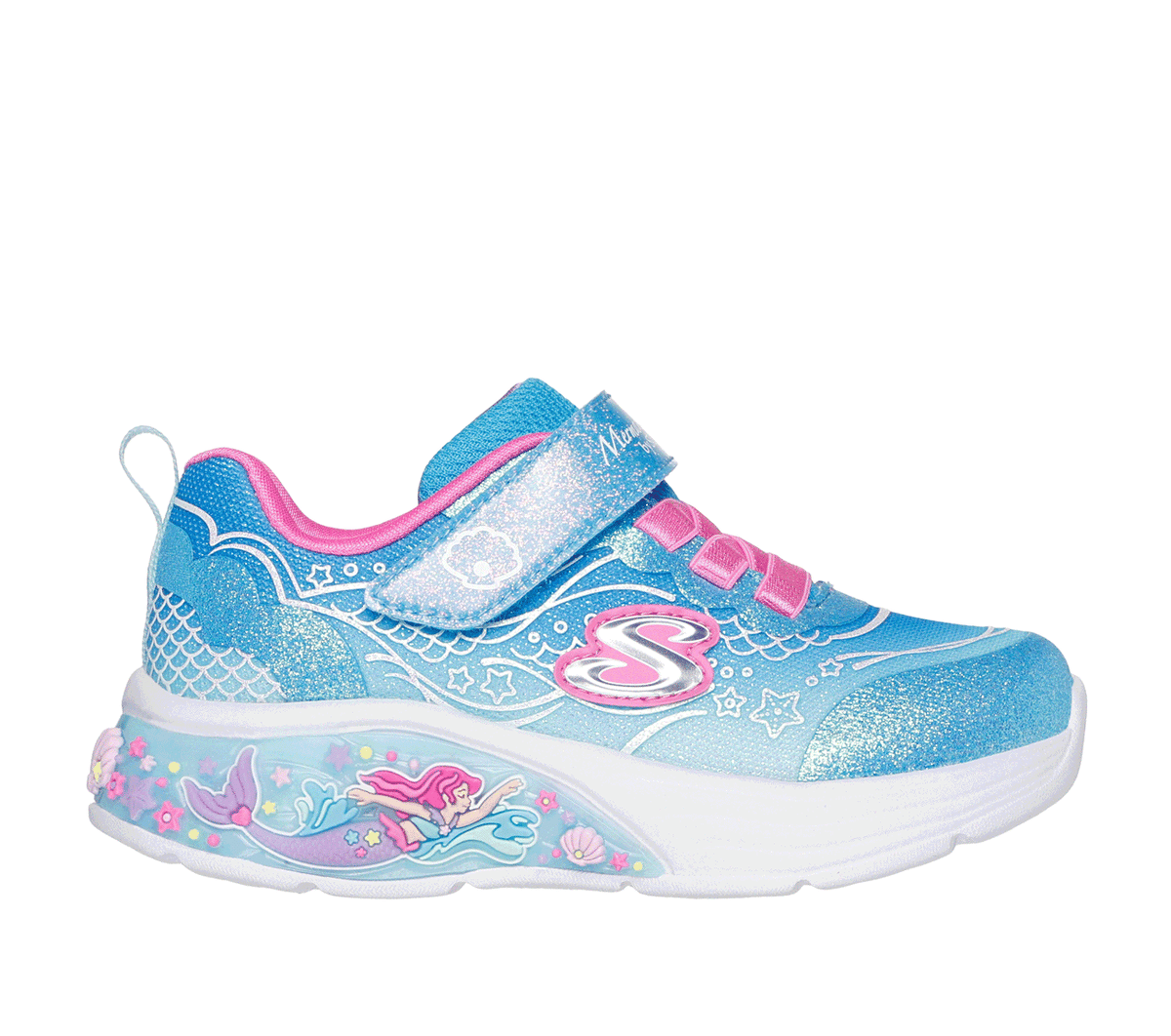 Skechers Girl's My Dreamers - Lil Mermaid Sneaker | Size 7.0 | Blue | Textile/Synthetic